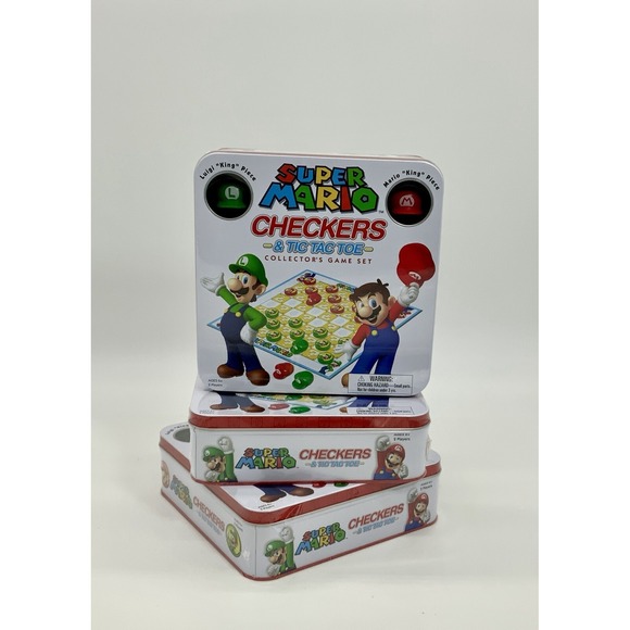 Nintendo Other - Super Mario Checkers & Tic Tac Toe Combo in Tin 2018 Date Nintendo Fun Gift